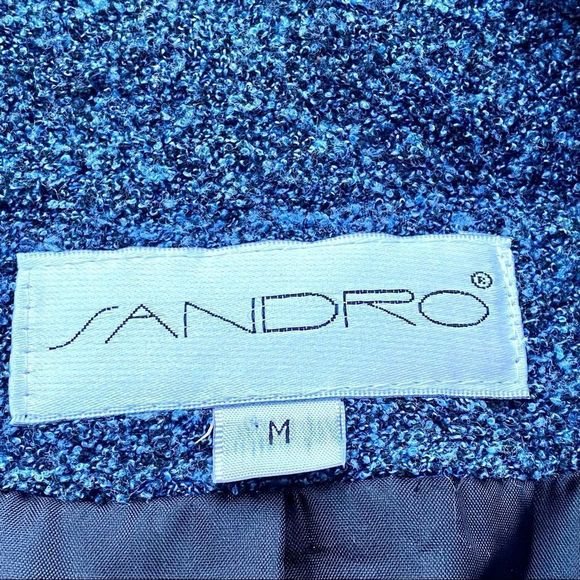 Sandro Blue Lined Mid-Length Winter Coat Size M - Picture 2 of 10